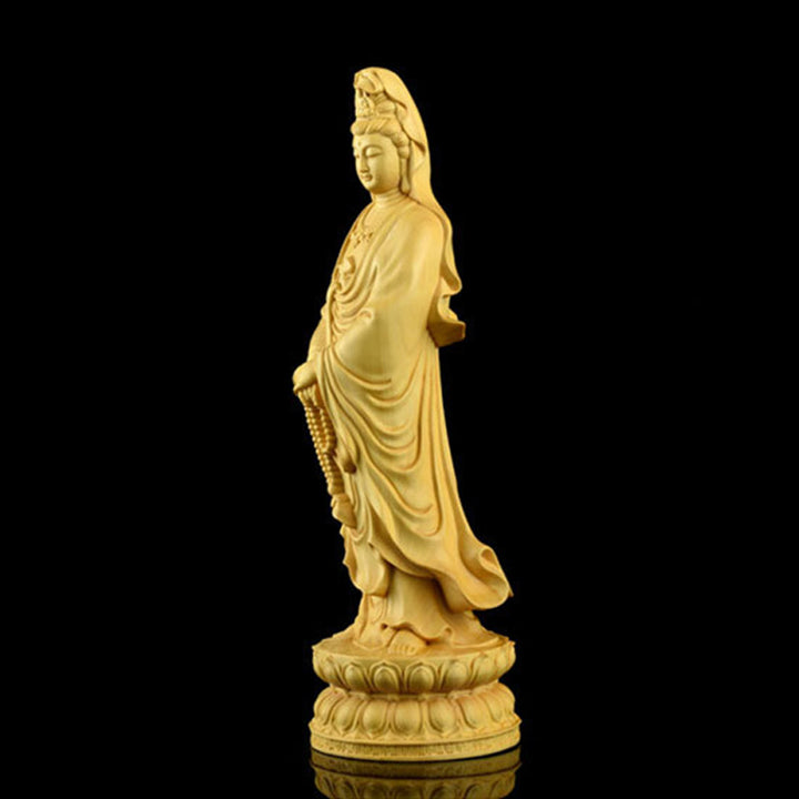 Buddha Stones Avalokitesvara Boxwood Blessing Home Decoration