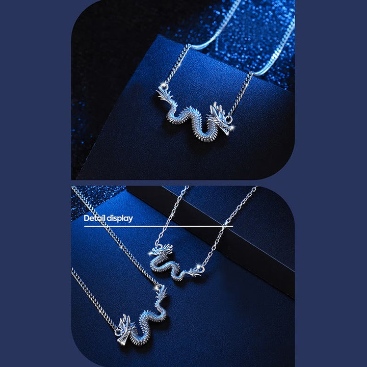 ❗❗❗A Flash Sale- Buddha Stones 925 Sterling Silver Year Of The Dragon Auspicious Dragon Protection Chain Necklace Pendant