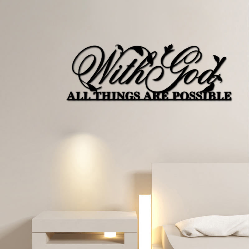 With God All Things Are Possible Metal Sign Wall Art