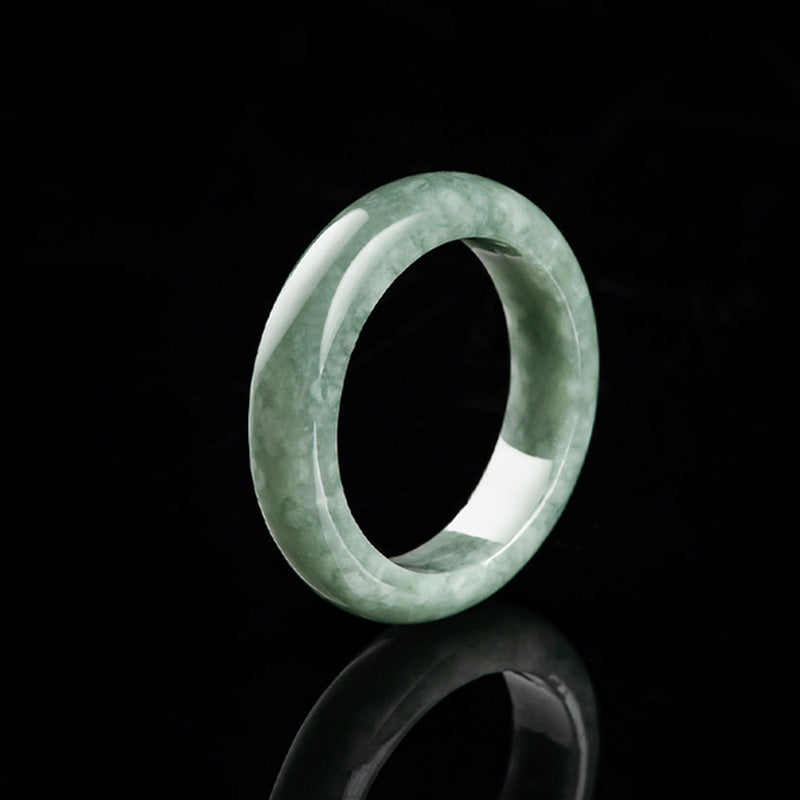 Buddha Stones Natural Jade Abundance Healing Ring