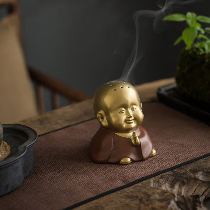 Little Buddha Laughing Buddha Ceramic Healing Incense Burner