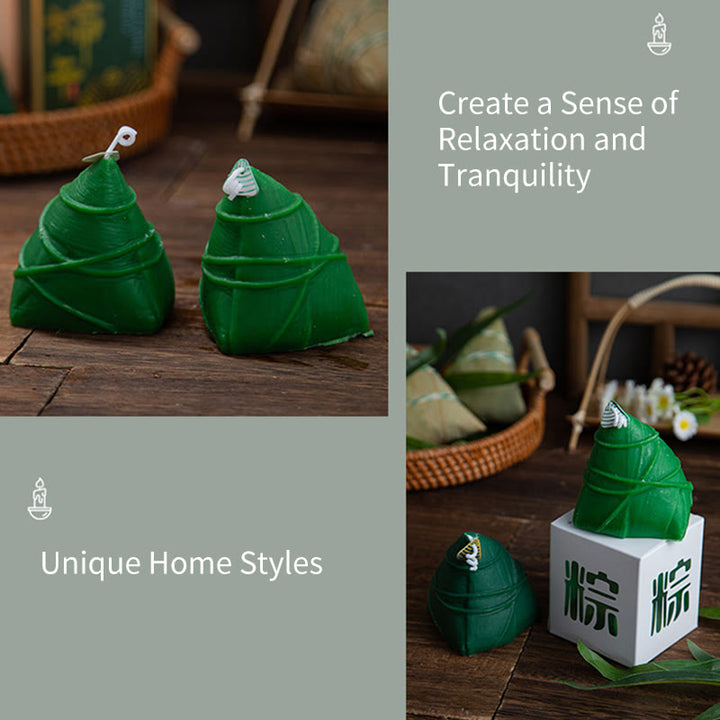 Buddha Stones Dragon Boat Festival Zongzi Pattern Scented Candle Gift For Family Friends