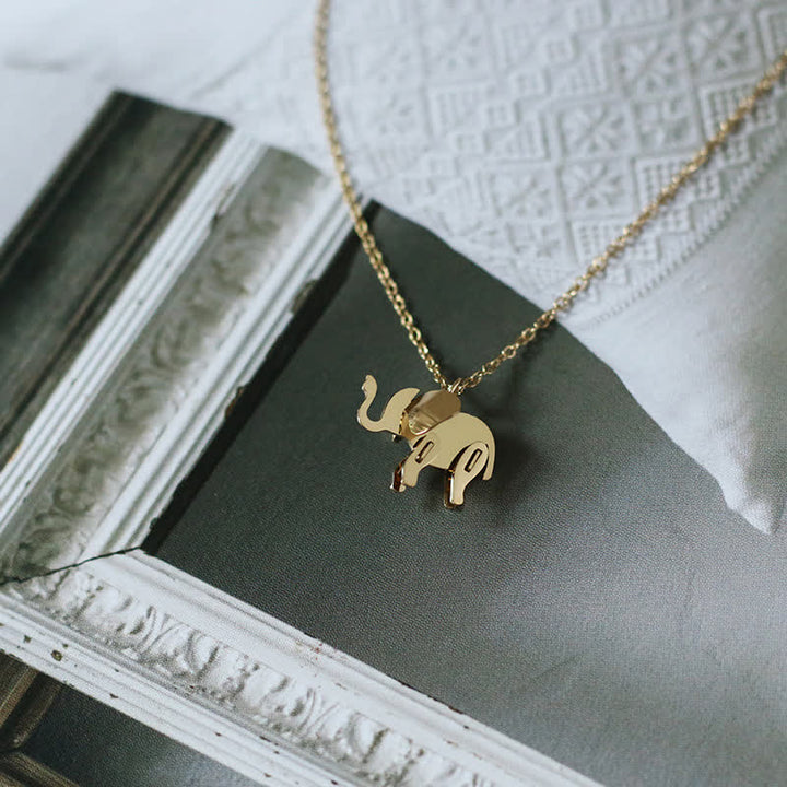 Elephant Titanium Steel Luck Necklace Chain Pendant