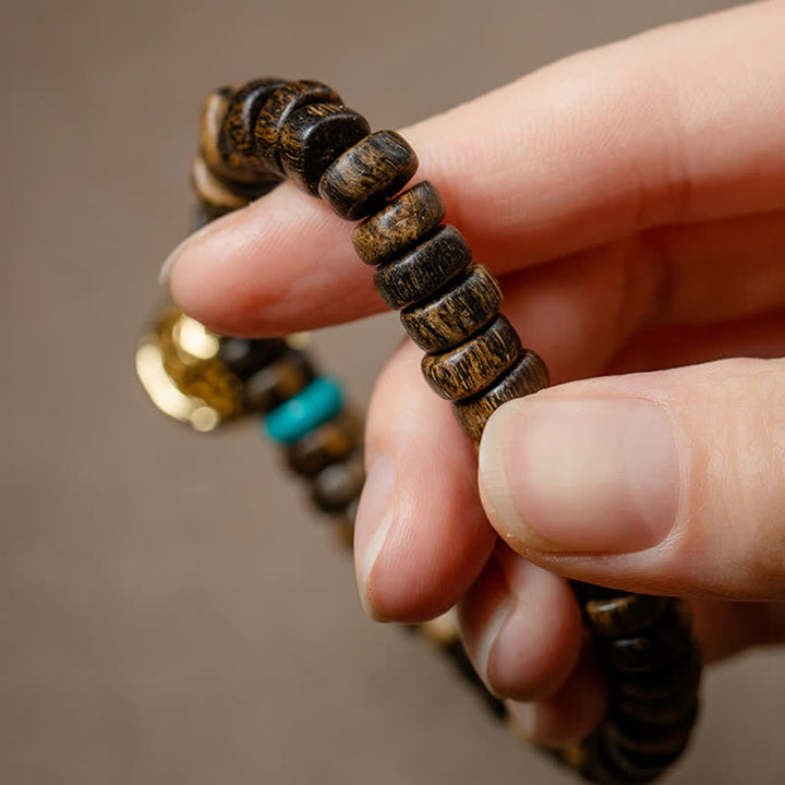 Agarwood Red Agate Turquoise Balance Strength Bracelet