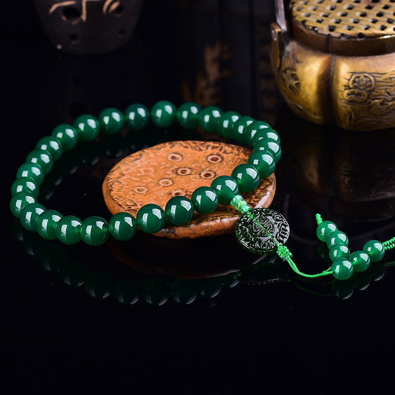 Natural Green Agate Wrist Mala Manifestation Pocket Mala Car Decoration