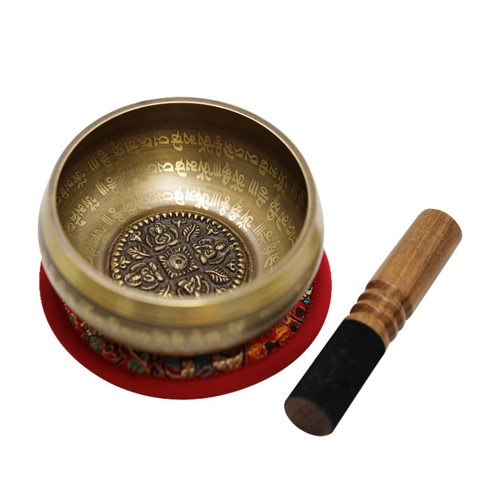 Buddha Stones Tibetan Sound Bowl Handcrafted for Yoga Mindfulness and Meditation Singing Bowl Set