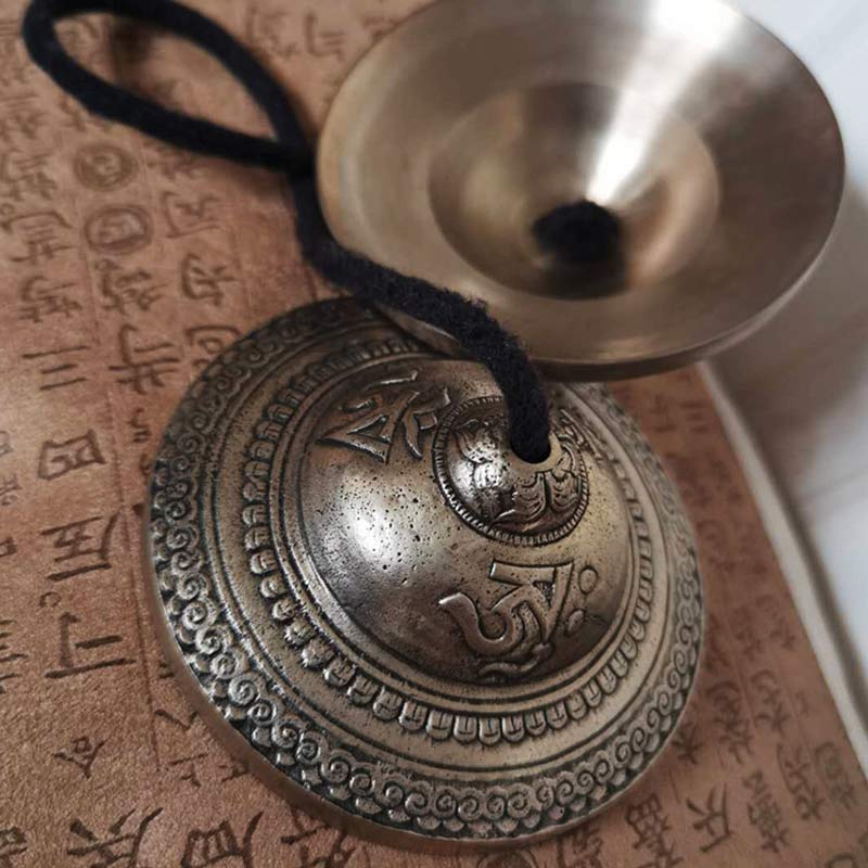 Tibetan Tingsha Bell Auspicious Cloud Six True Words Copper Wealth Decoration