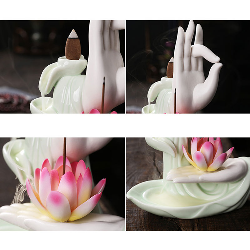 Tibetan Lotus Blessing Incense Burner Decoration