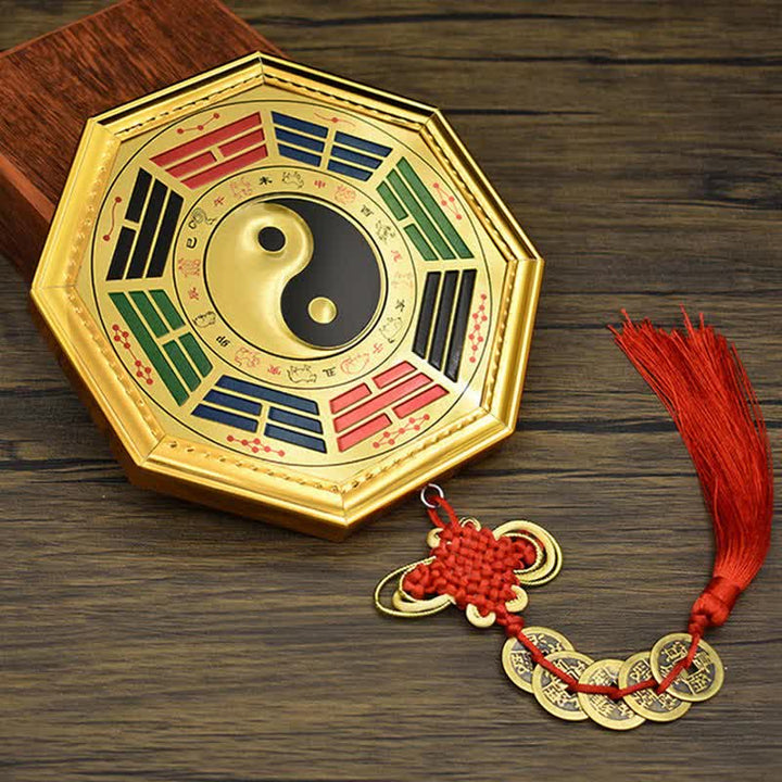 Feng Shui Bagua Map Five Emperor Coins Gourd Balance Energy Map