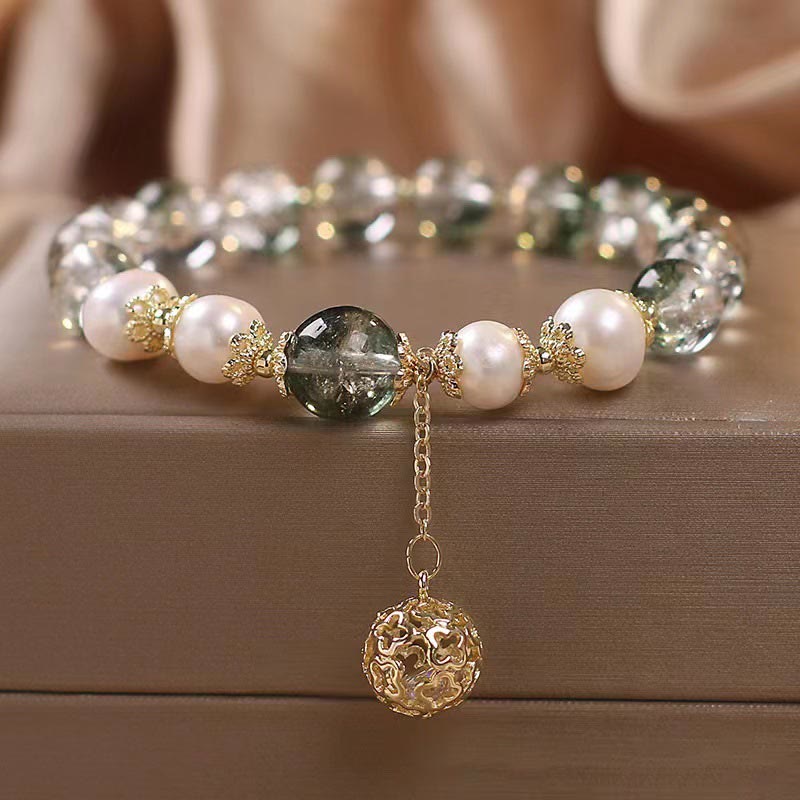 Green Phantom Pearl Self-acceptance Charm Bracelet