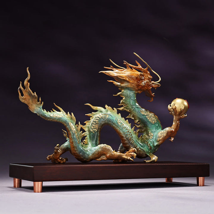 ❗❗❗A Flash Sale- Buddha Stones Year Of The Dragon Auspicious Dragon Brass Copper Luck Success Office Decoration