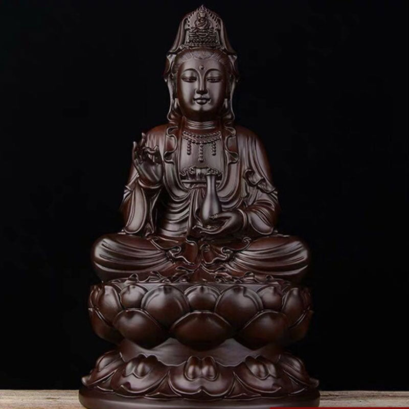 Avalokitesvara Ebony Lotus Harmony Blessing Home Decoration