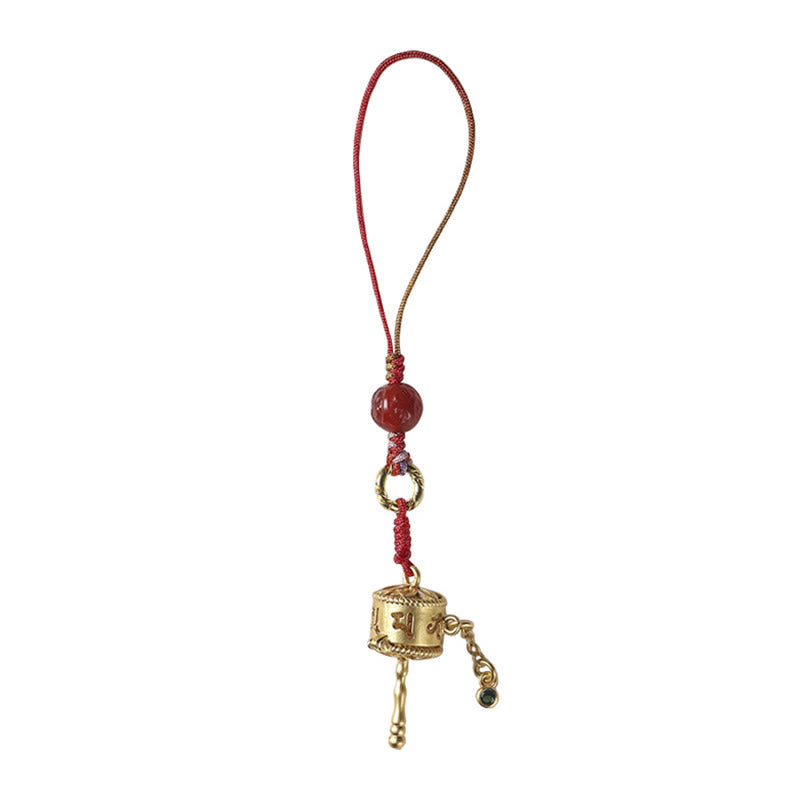 Buddha Stones Tibetan Om Mani Padme Hum Prayer Wheel Amulet Charm Protection Phone Hanging Decoration