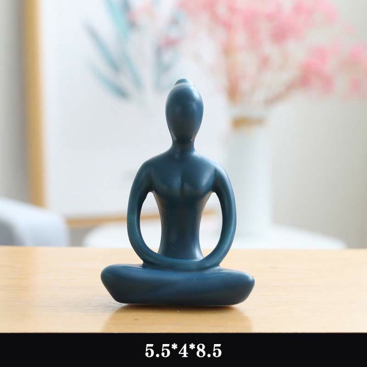 Abstract Yoga Meditation Exercise Ceramics Spiritual Figurine Sculpture Decoration