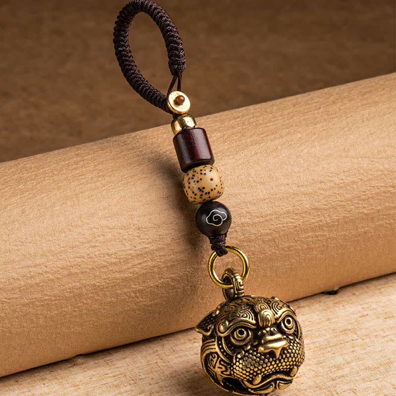 Buddha Stones PiXiu Wealth Copper Key Chain