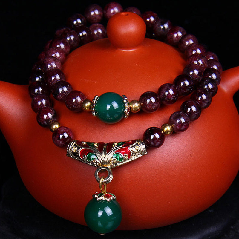 Buddha Stones Natural Garnet Blessing Bracelet