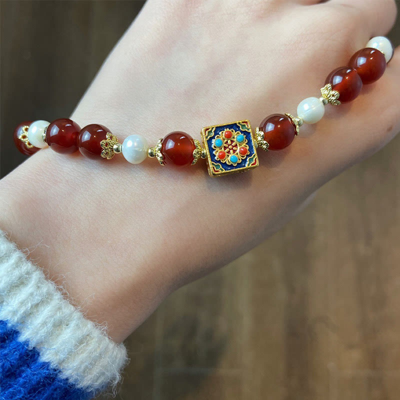 Buddha Stones Red Agate Pearl Confidence Self-acceptance Bracelet