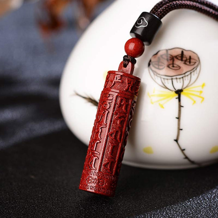 Buddha Stones Tibetan Cinnabar Mantra Concentration String Necklace