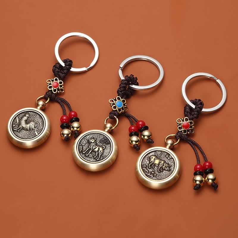 12 Chinese Zodiac Blessing Wealth Fortune Keychain