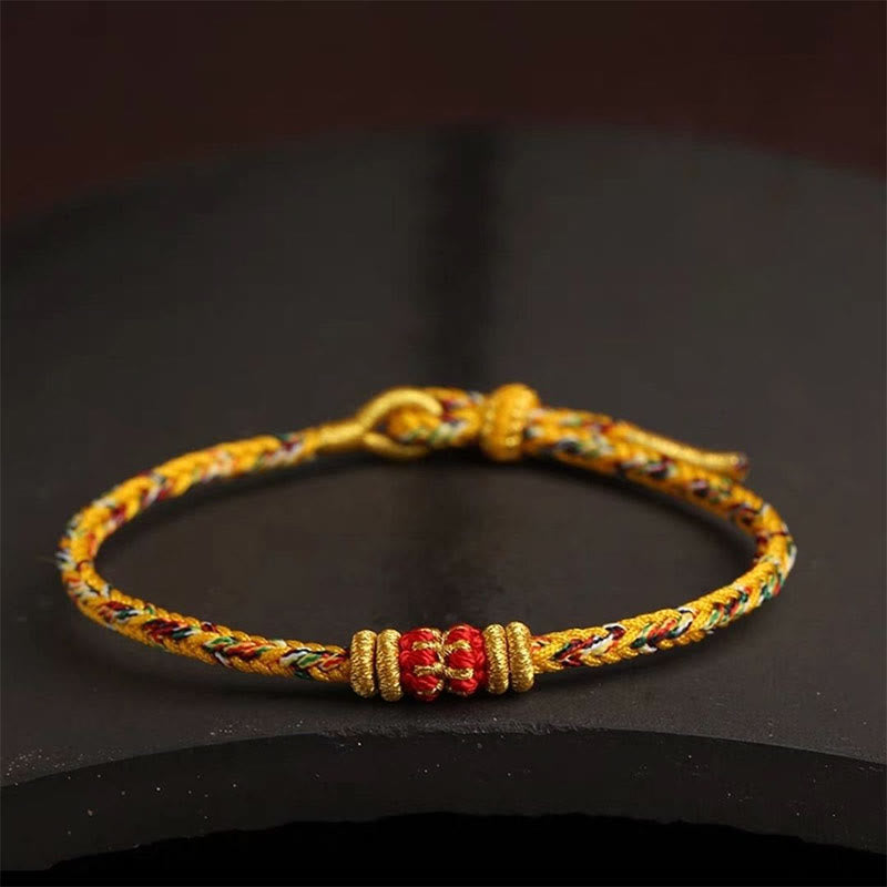 Buddha Stones Handmade Colorful Rope King Kong Knot Braided Luck Bracelet