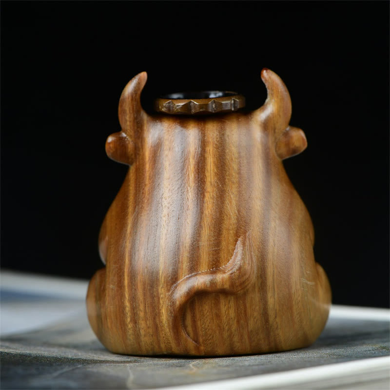 Buddha Stones Green Sandalwood Cute Calf Pattern Meditation Backflow Incense Burner Decoration