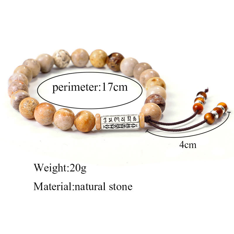 Weathered Stone Om Mani Padme Hum Strengthen Bracelet