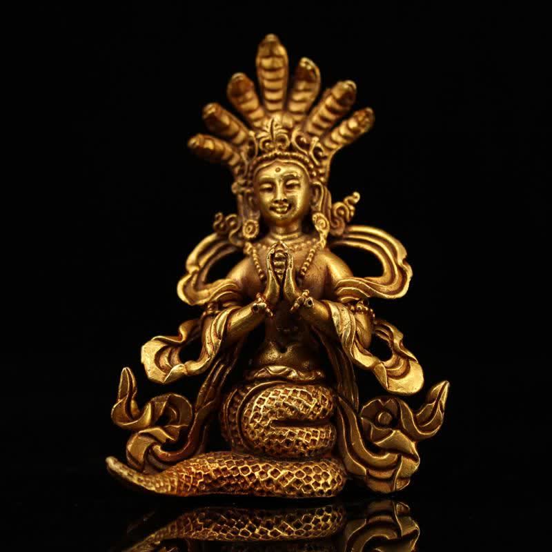 Bodhisattva Nagarjuna Protection Copper Statue Decoration