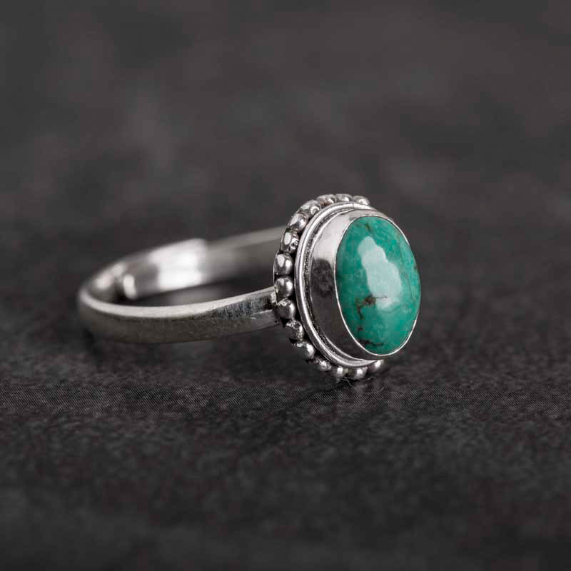 Buddha Stones 925 Sterling Silver Turquoise Wisdom Love Ring