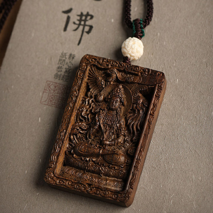 Chinese Zodiac Natal Buddha Brunei Agarwood PiXiu Dragon Peace Necklace Pendant