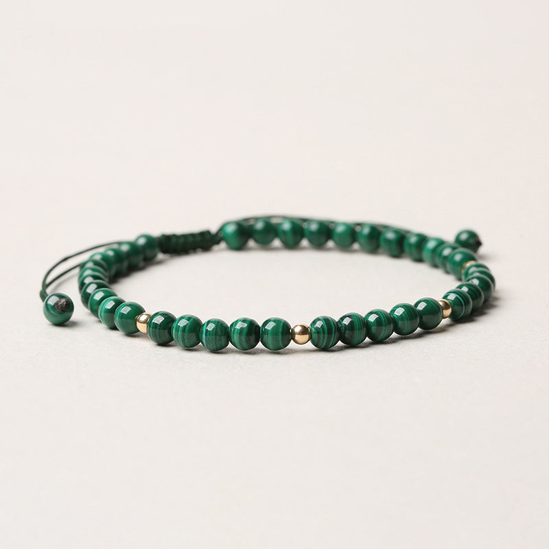 Buddha Stones Natural Malachite Protection Calmness String Bracelet