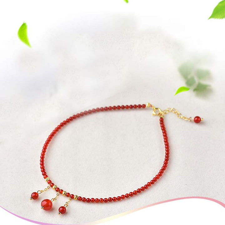 Red Agate Confidence Calm Anklet