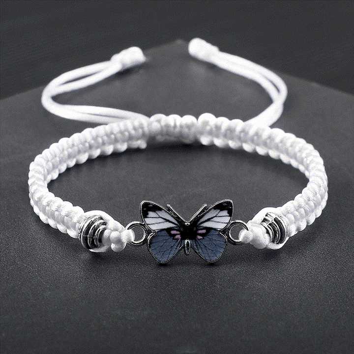 Buddha Stones Butterfly Freedom Love String Charm Bracelet