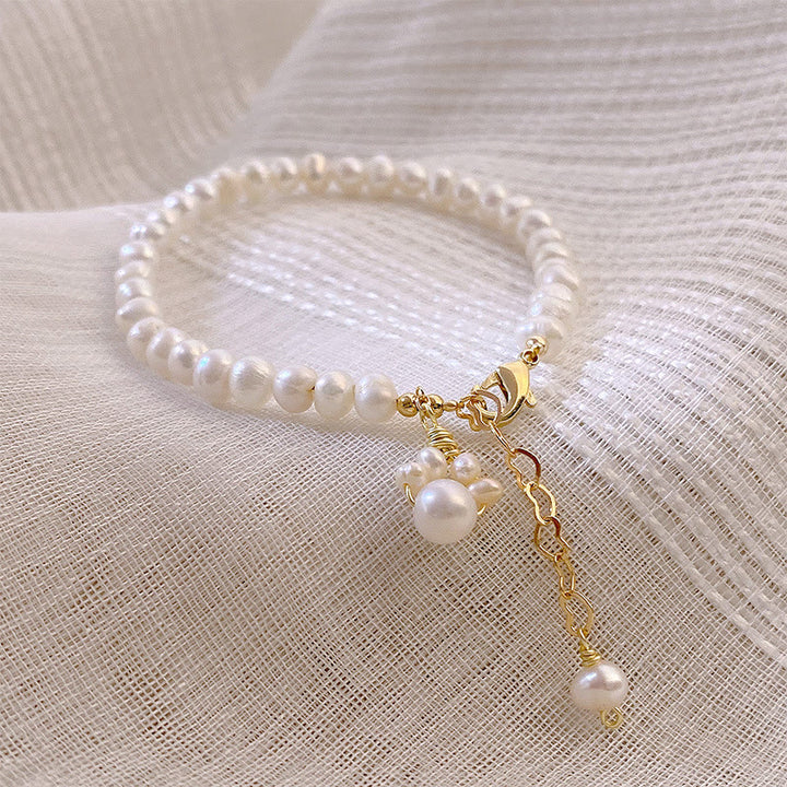 Buddha Stones Pearl Cat Paw Healing Chain Bracelet