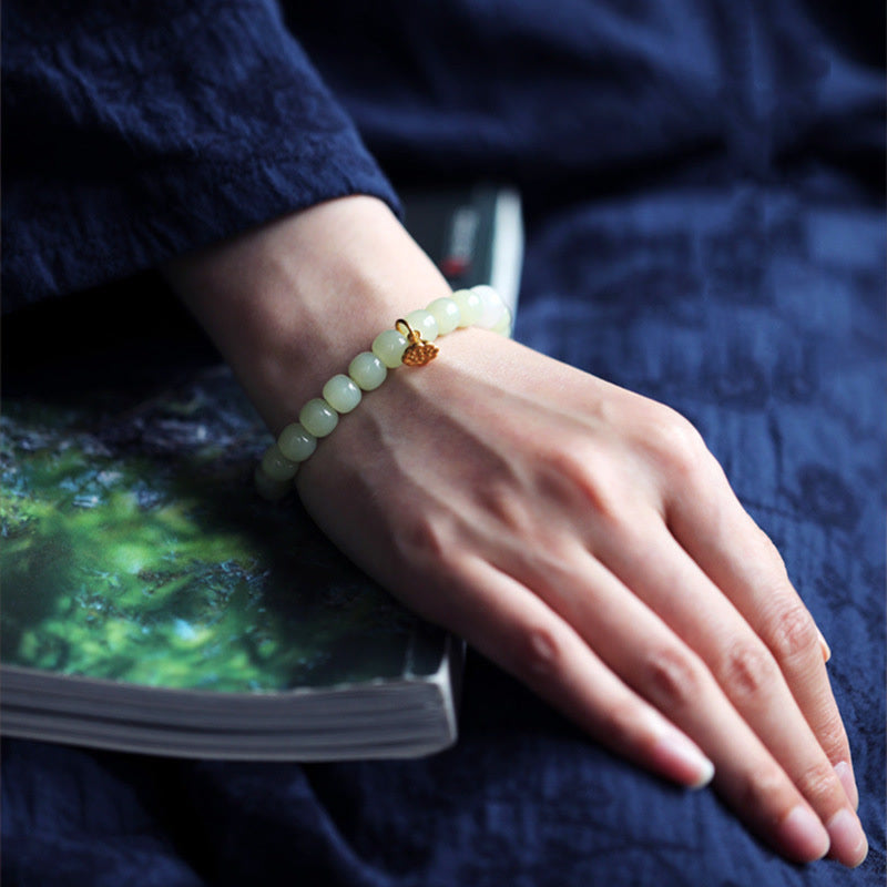 Jade Lotus Abundance Adjustable Bracelet