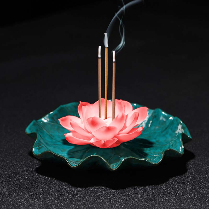 Tibetan Lotus Blessing Incense Burner Decoration