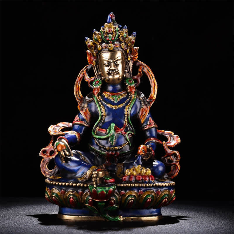 Yellow Jambhala Bodhisattva Figurine Serenity Copper Statue Home Decoration