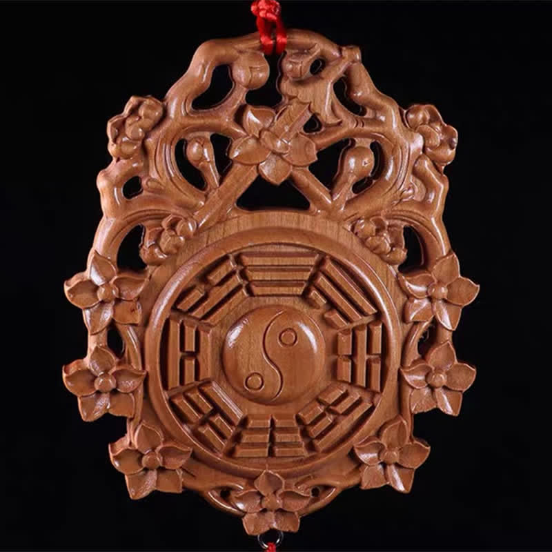 Feng Shui Bagua Map Peach Wood Chinese Knotting Balance Energy Map