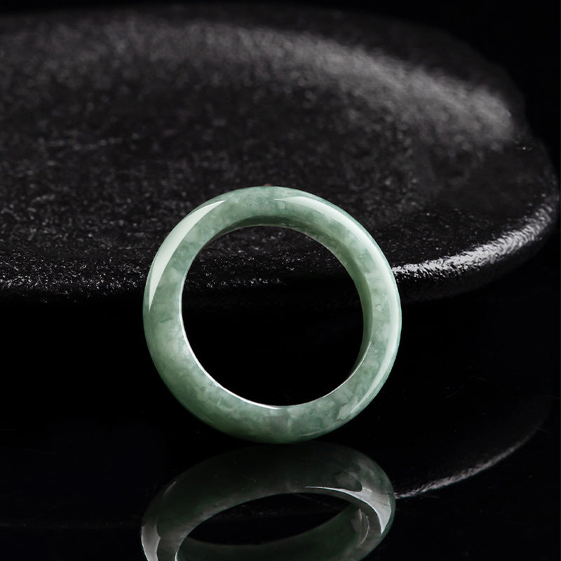 Buddha Stones Natural Jade Abundance Healing Ring