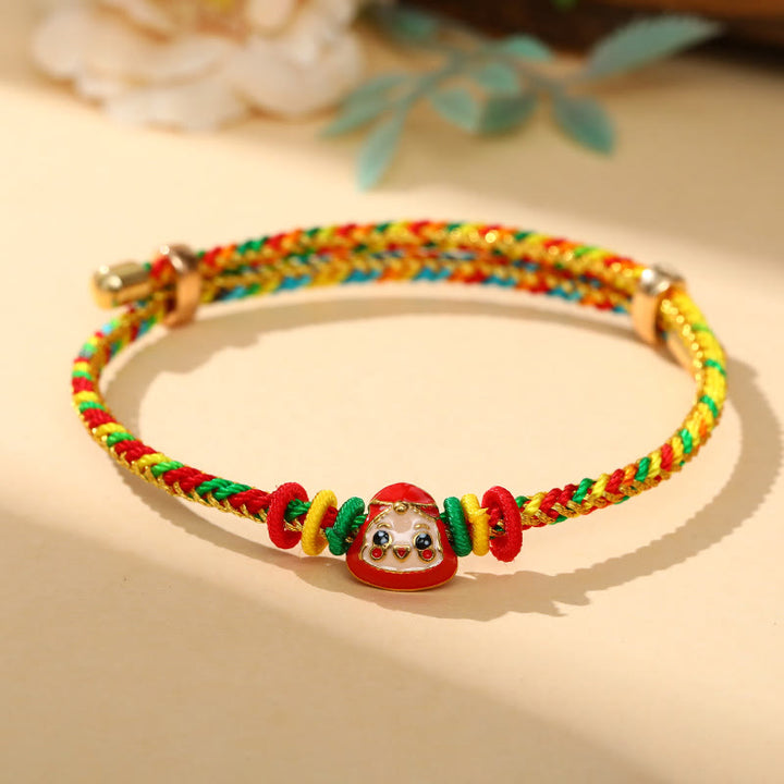 Buddha Stones Colorful Rope Zongzi Pattern Luck Handmade Child Adult Bracelet