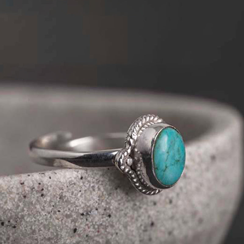 Buddha Stones 925 Sterling Silver Turquoise Wisdom Love Ring