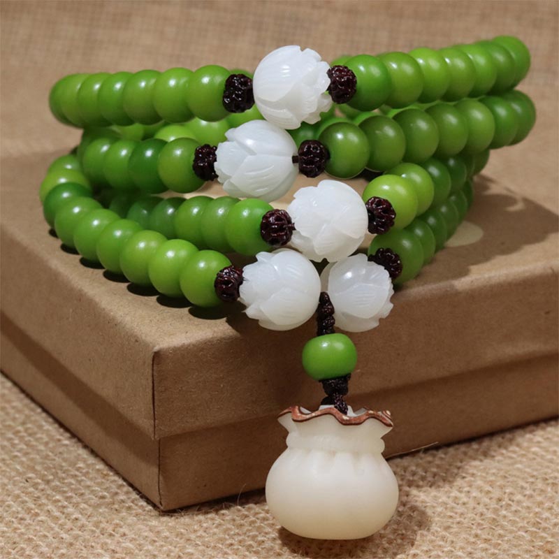 Natural Bodhi Seed 108 Beads Mala Wisdom Bracelet