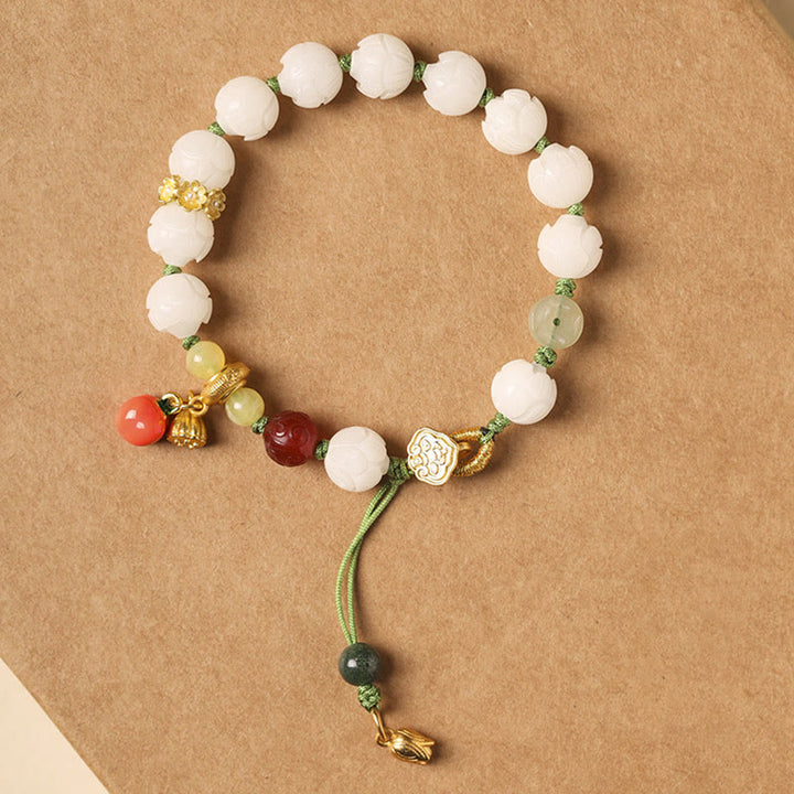 Buddha Stones Natural Bodhi Seed Lotus Pumpkin Bead Peace Harmony Bracelet