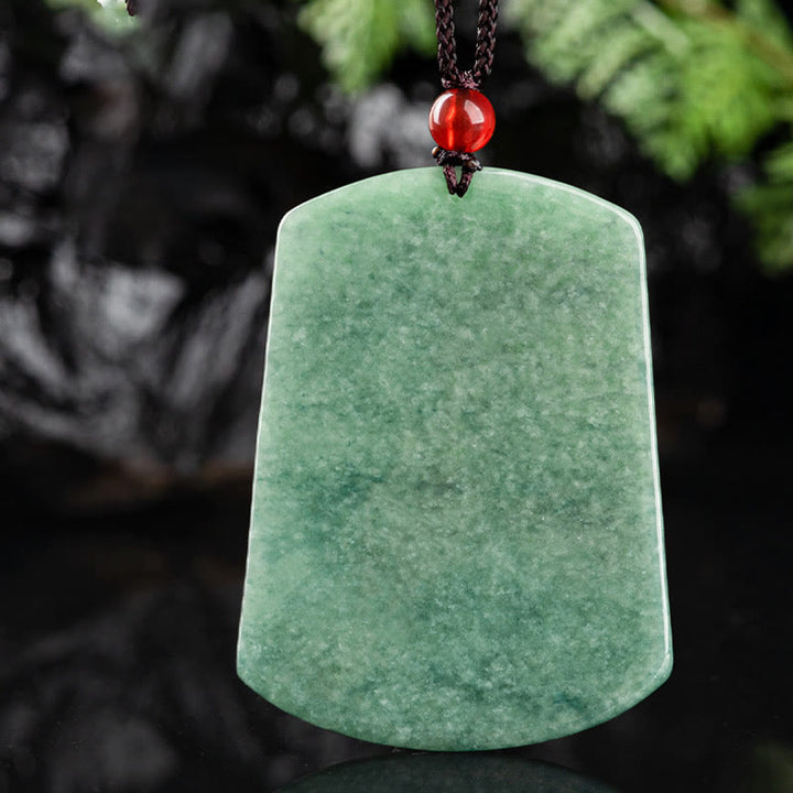 Buddha Stones Natural Jade Chinese Zodiac Dragon Sea Luck String Necklace Pendant