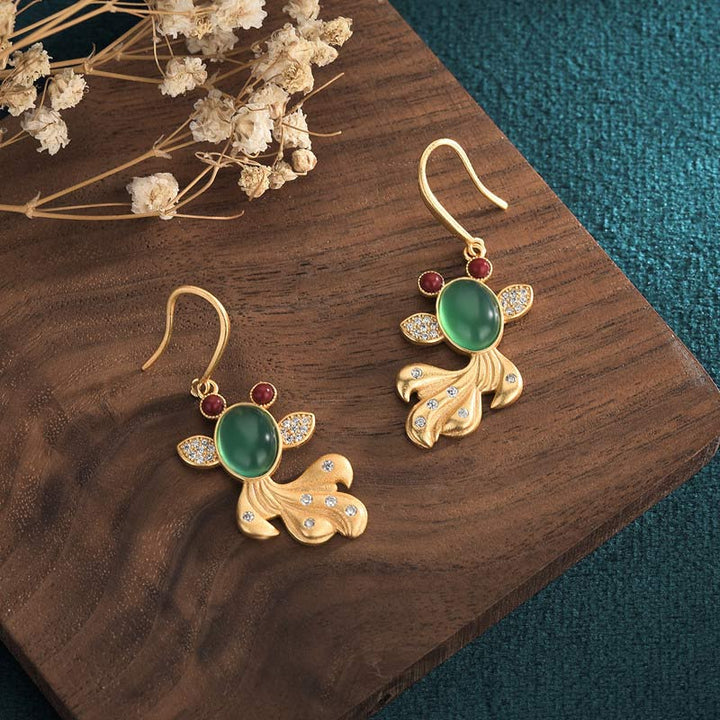 FengShui Jade Koi Fortune Earrings