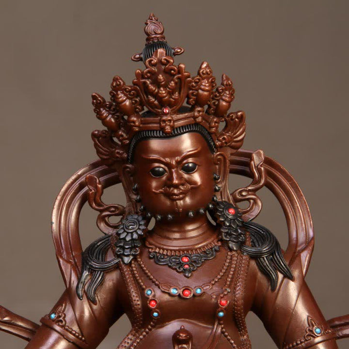 Yellow Jambhala Bodhisattva Figurine Compassion Copper Statue Home Office Decoration