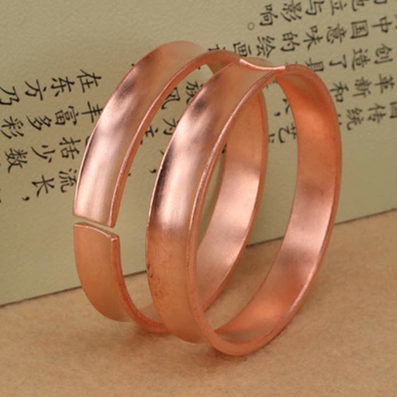 Copper Wealth Luck Cuff Bracelet Bangle