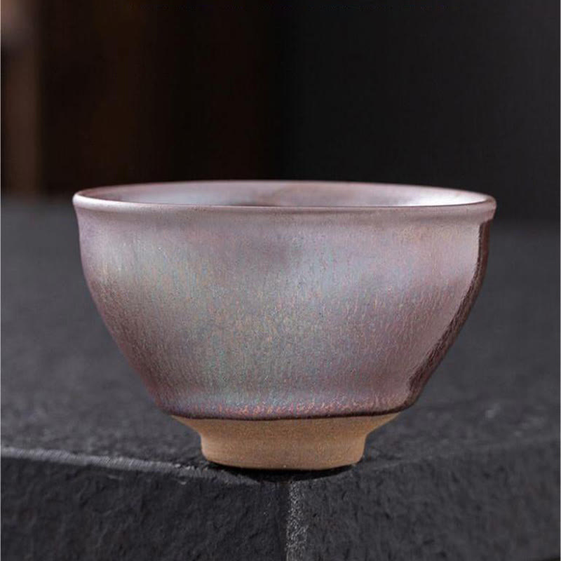 Buddha Stones Chinese Pink Gold Jianzhan Porcelain Teacup Kung Fu Tea Cup