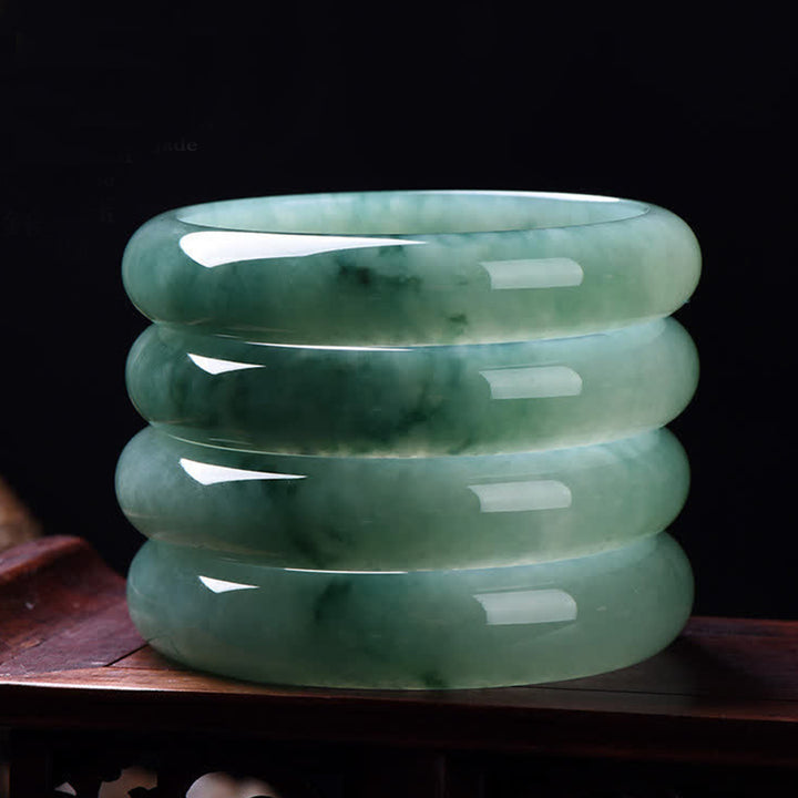 Buddha Stones Jade Abundance Luck Healing Bangle Bracelet