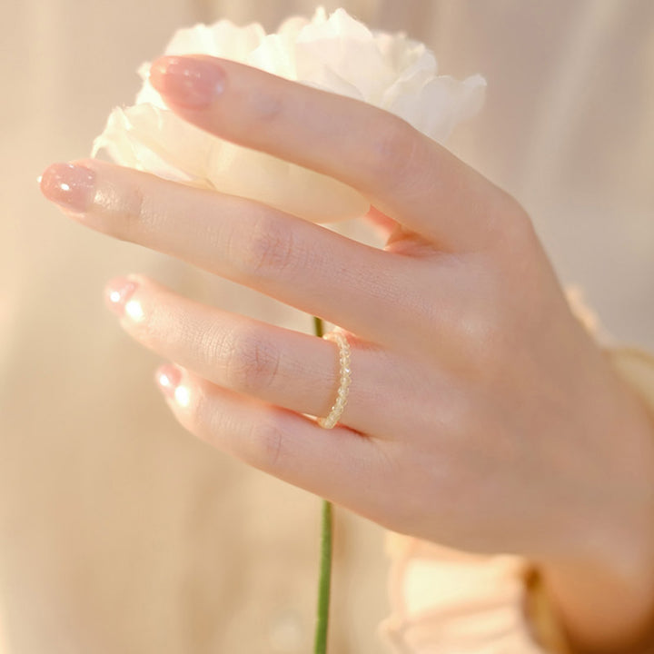 Buddha Stones Natural Citrine Happiness Prosperity Ring