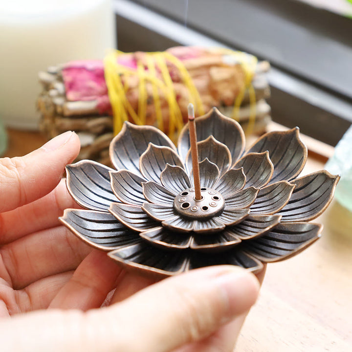 Buddha Stones Creative Six-hole Lotus Incense Burner